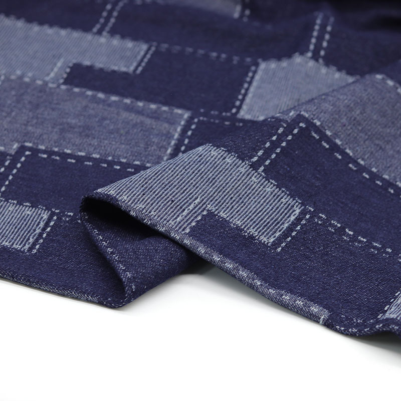 Picture of Thick Plaid Jacquard Washed Denim Fabric Clothing Fabric Jacket Jeans Fabric