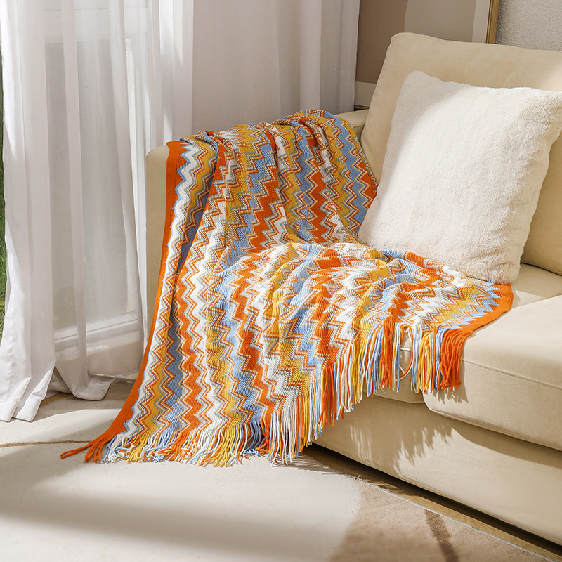 Picture of Bohemian Sofa Blanket Cover Blanket Blanket Summer Knitted Blanket Office Nap Blanket Air Conditioning Blanket Blanket