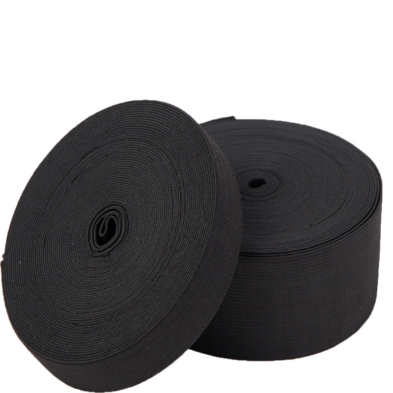 Picture of Manufacturer Wholesale Accessories Black and White Hemmed Elastic Band Thickeneded Waist Clothing Flat Elastic Plain Weave Crochet Elastic Band