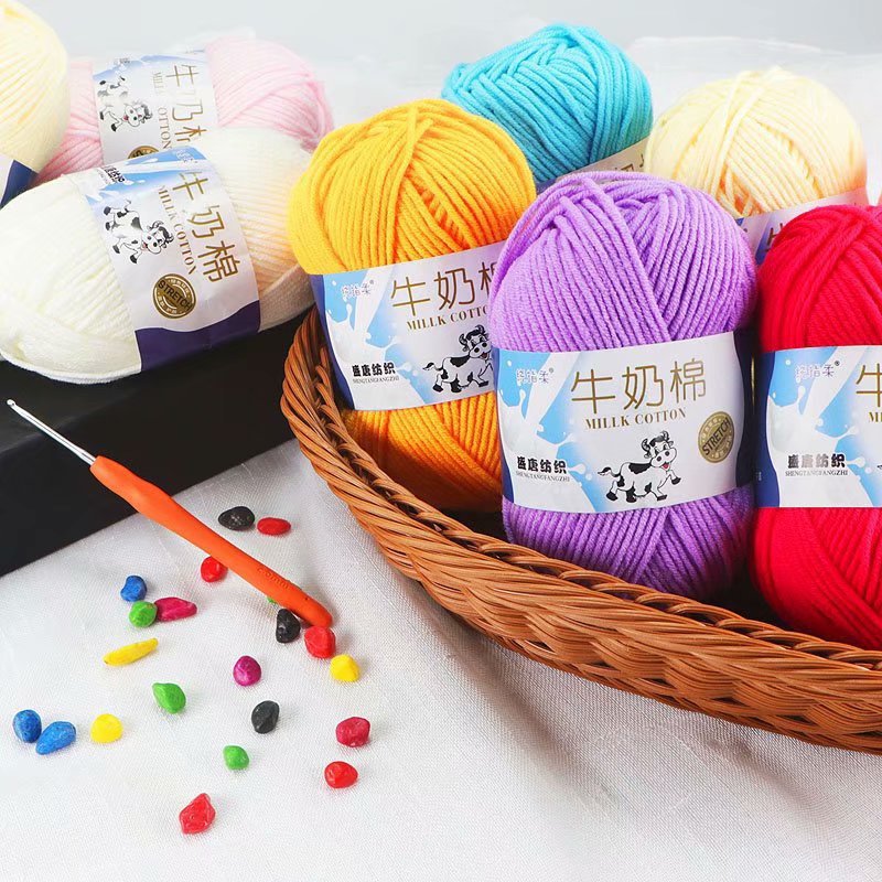 Tufted wool five-strand milk cotton wool crochet handmade DIY doll woven cushion hook shoe thread manufacturers wholesale