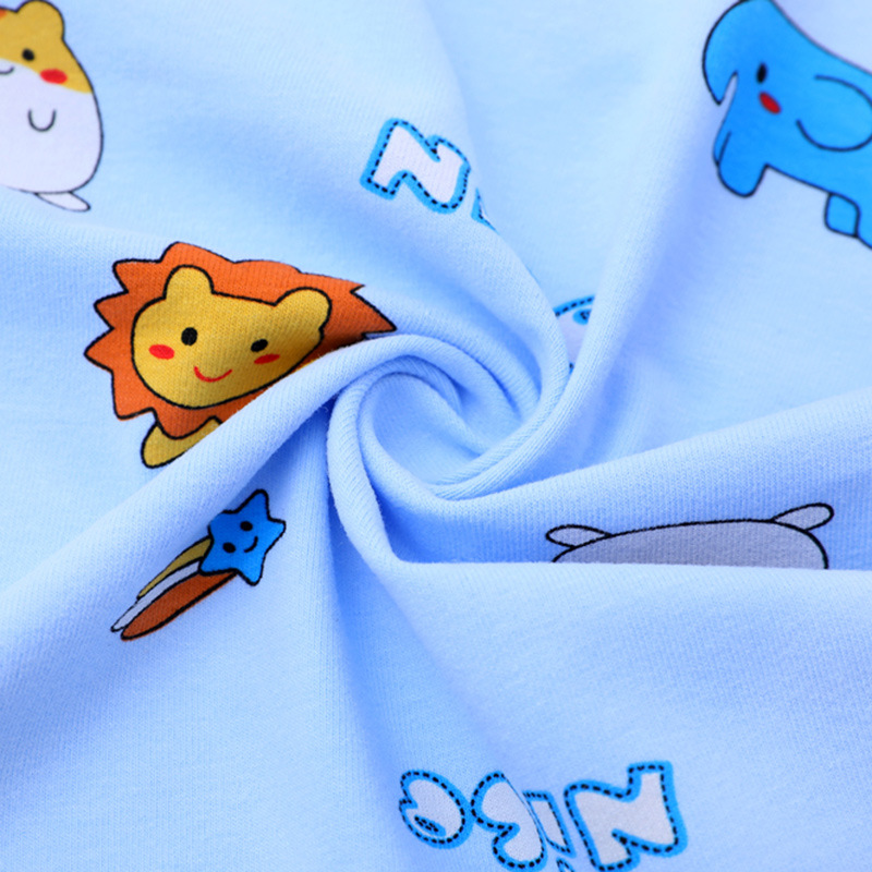 Picture of Lycra Cotton Pull Frame Spandex Jersey Printed Infant Stretch Knitted Cloth Children's Underwear T-Shirt Short-Sleeved Fabric