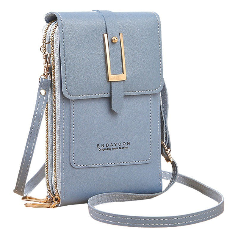 Urban Simple Women's Touch Screen Mobile Phone Bag Multi-Functional Card Holder Coin Purse Fashion Crossbody Single Shoulder Small Square Bag Trendy
