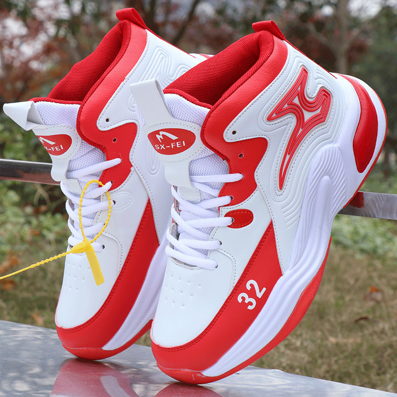 Basketball Shoes Men's Shoes Spring and Autumn High-top Board Shoes Waterproof Sneakers Leather Shoes Men's sneaker Students Running Shoes Men's Trendy Shoes