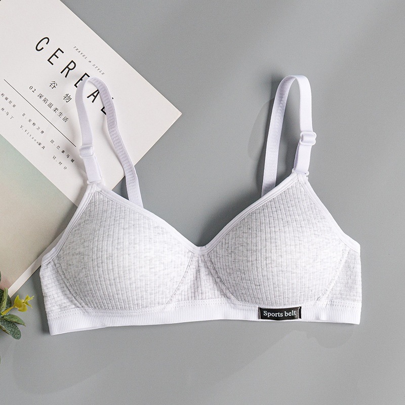 Picture of Girl's development underwear thin pure cotton bra for junior and senior high school students wireless push up seamless small chest bra