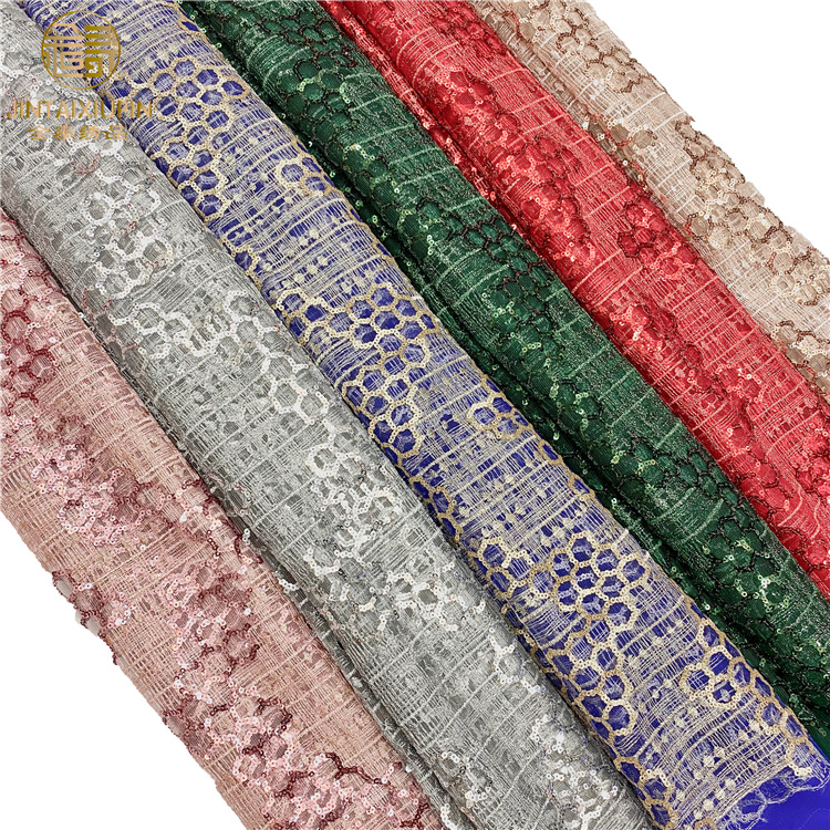 lace embroidery embroidered sequin fabric fashion dress wedding dress evening dress sequin fabric