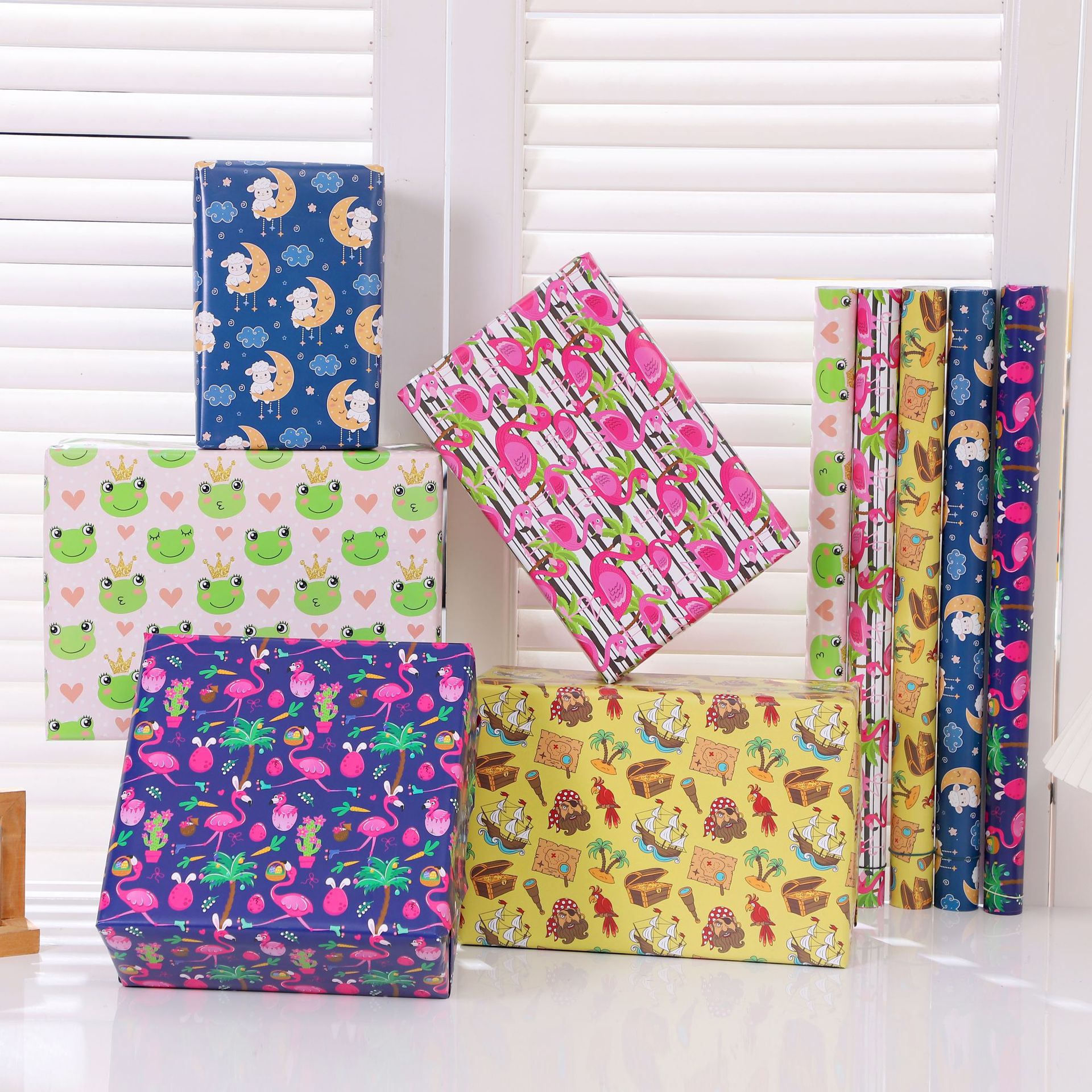 New cartoon frog printing wrapping paper DIY birthday gift wrapping paper gift shop wrapping paper wholesale