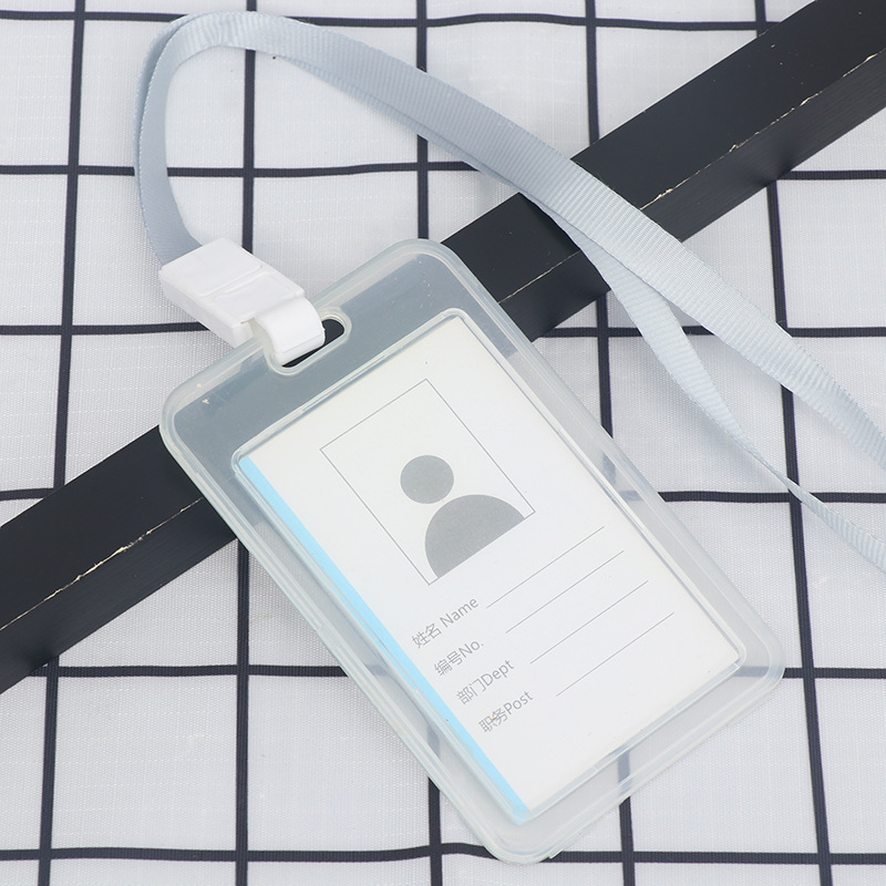 Picture of Multi-Color Transparent Work Badge Custom-Made Badge Lanyard Bus Bank Card Holder Plastic Transparent Employee Id Custom-Made