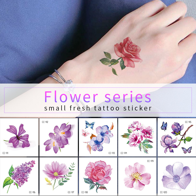 New waterproof flower tattoo stickers fashion small fresh face stickers fashion Photo Studio Art Stickers