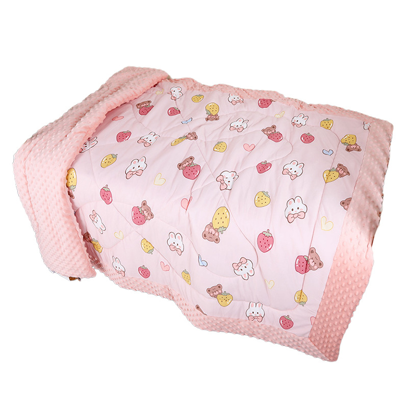Picture of Spring and Autumn Quilt for Kindergarten Babies, All-Season Blanket, Newborn Swaddle, Bean Velvet Air Conditioning Quilt, Infant Cartoon Pattern