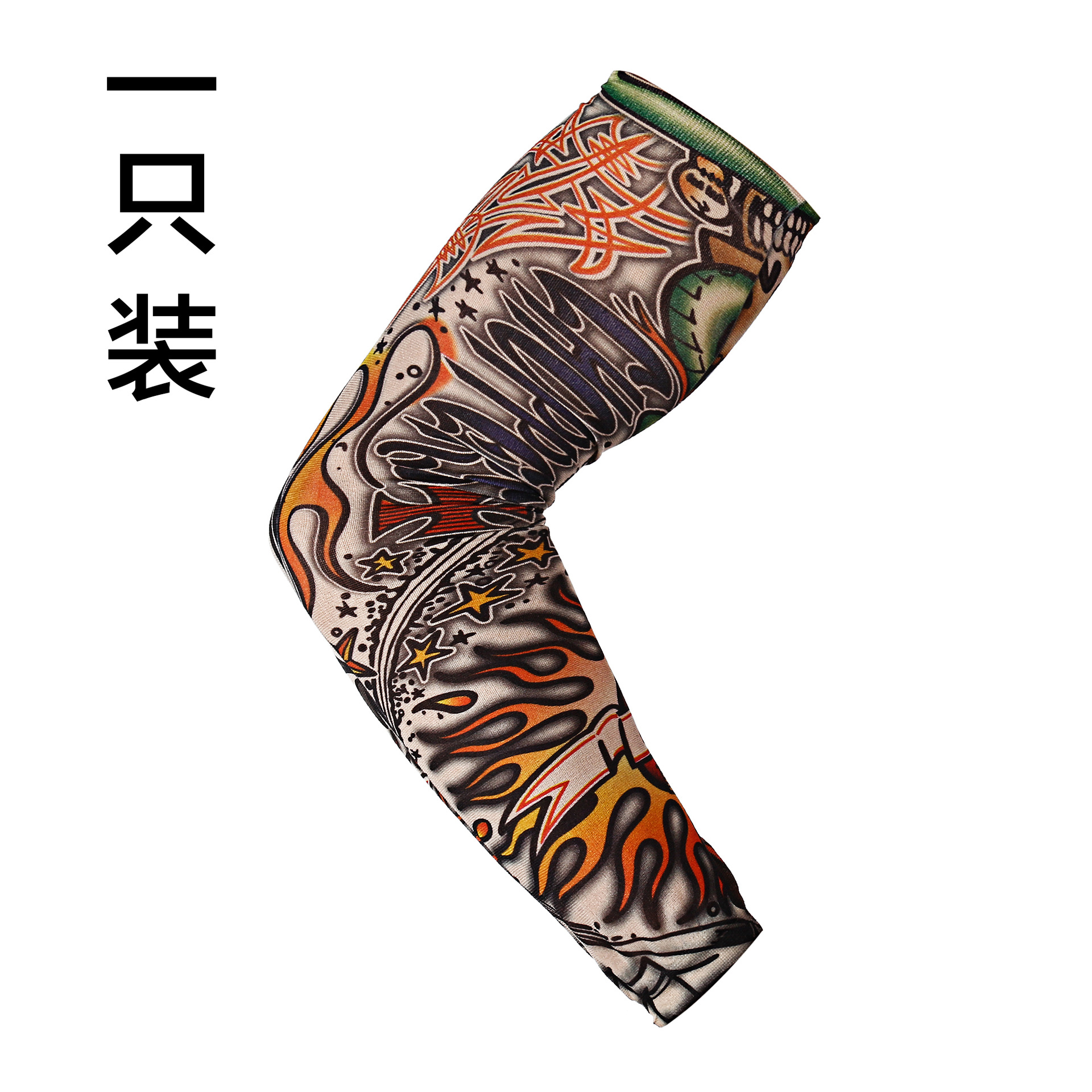 Picture of Flower Arm Tattoo Sleeve Seamless Outdoor Riding Tattoo Sunscreen Sleeve Riding Tattoo Sleeve Optional Color Cross Border
