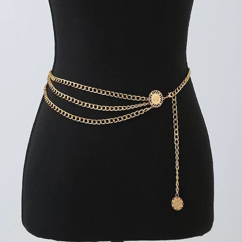 European and American Cross-border Jewelry, Personalized Sunflower Round Waist Chain for Women, Retro Elegant Ethnic Style Body Chain Waist Jewelry