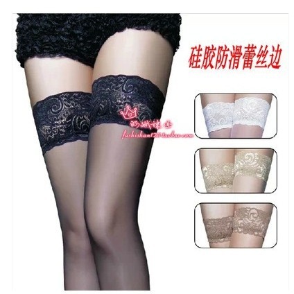 Silicone Non-slip Over-the-Knee Stockings Sexy Lace Silk Stockings Thin Trendy High-leg Stockings Women Wholesale Foreign Trade
