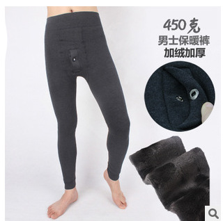Picture of Fall/winter men's single-layer one-piece leggings seamless velvet underwear warm padded pants wholesale