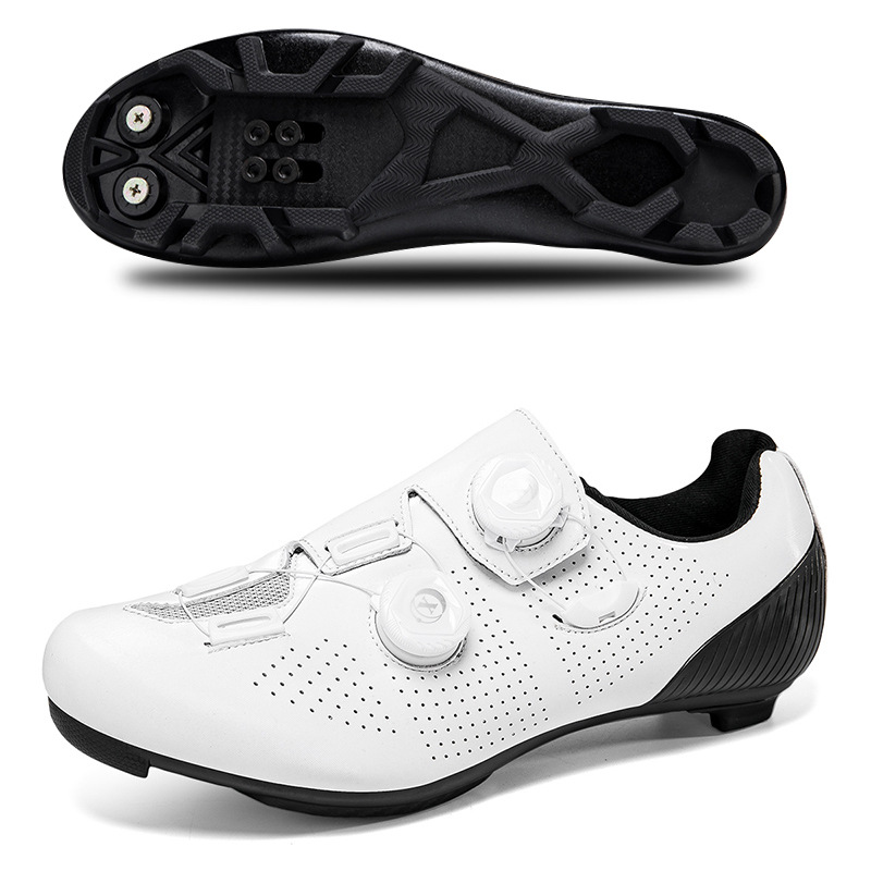 Picture of New Style Cycling Shoes with Lock Double Buckle Lock Shoes for Men and Women Road Bike Booster Shoes Hard Sole Mountain Bike Rubber Sole