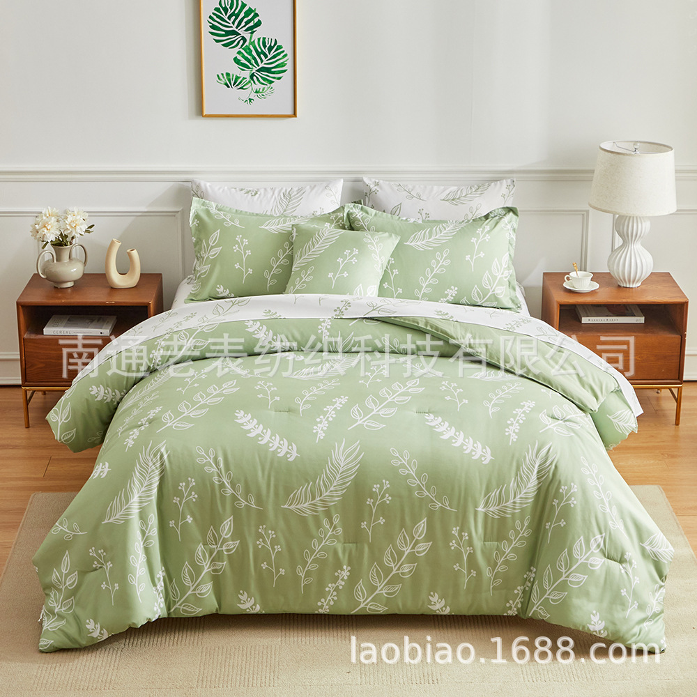 Old Watch cross-border foreign trade suppliers bedding Europe and America Amazon United States flower leaves quilt multi-piece set