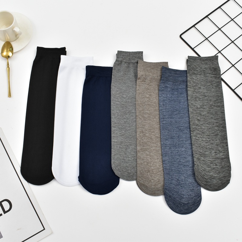 Picture of Spring and Summer Men's Business Thin Stockings Mercerized Cotton Breathable Pairs of Socks Solid Color Mid-Calf Men's Socks Wholesale
