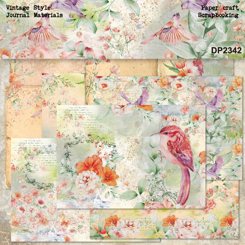 A5 single-sided pattern paper DIY album scrapbook Journal material paper card making background paper DP2342