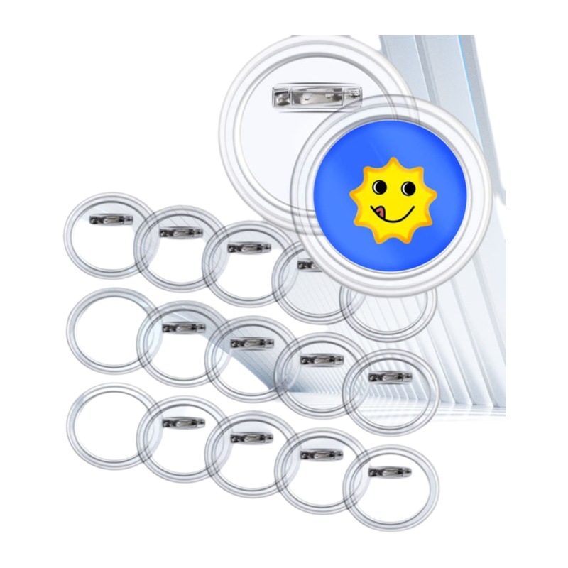 Picture of Cross-Border Carefully Selected Transparent Picture Badge Round Acrylic Material Bar Supplies Can Be Replaced DIY Creative Set Wholesale
