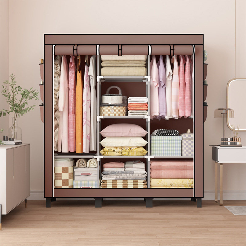 Picture of Big Foot Cloth Wardrobe Simple Wardrobe Amazon Hot-selling Bedroom Wardrobe Storage Dormitory Bedroom Hanging Wardrobe Clothes Cabinet