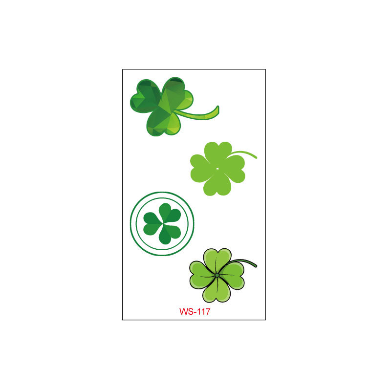 Picture of Cross-border Source Waterproof Sweat Green Hat Clover Face Irish Day Sticker St Patrick's Day Tattoo Sticker