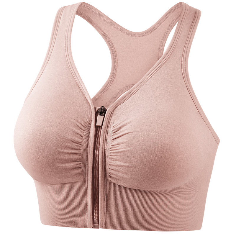 Picture of Shockproof Push-up Large Size Running Yoga Fitness Sports Bra Hollow Beauty Back Front Zipper Sports Underwear for Women