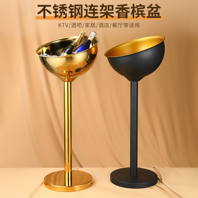 Nordic Style Distinctive Stainless Steel Ice Bucket Light Luxury Wine Set Wine Wine Champagne Beer Ice Bucket Wine Rack Home High Beauty Value