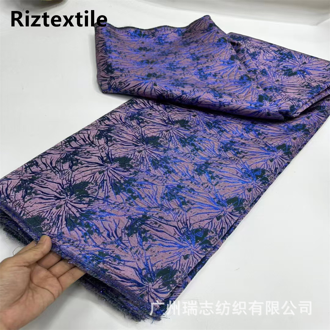 Picture of Bronze Brown Dark Pattern Retro Smooth Soft Cheongsam Jacquard Fabric dress Ceremony Fashion Designer Embroidered Cloth