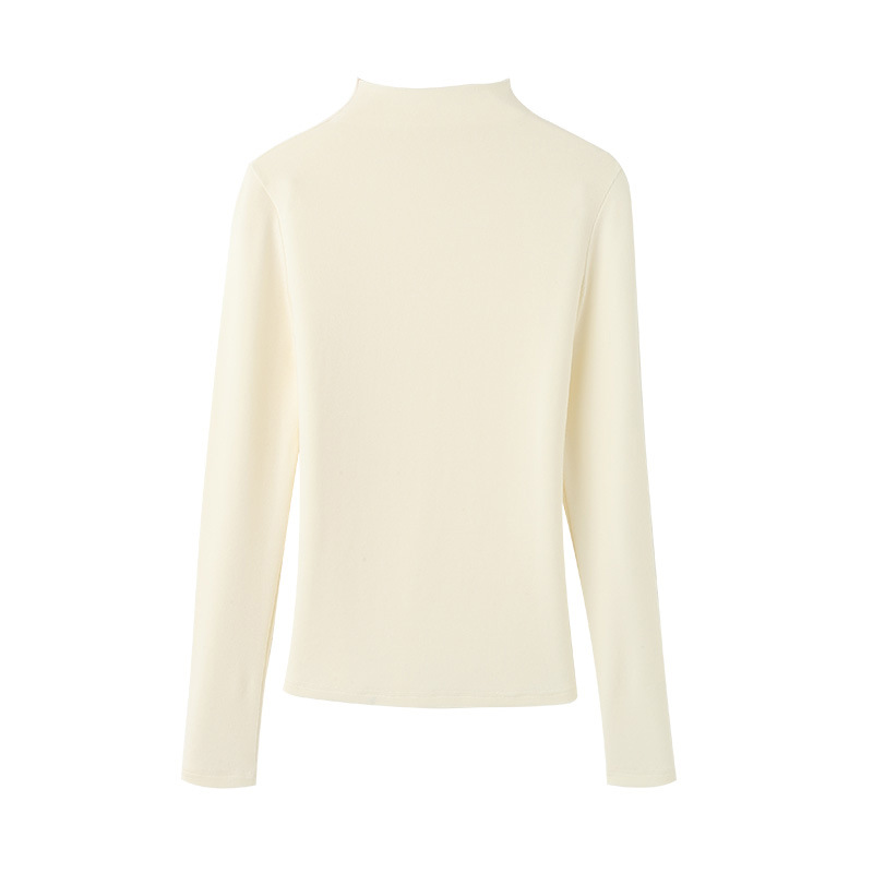 Picture of Half-high Collar Base Shirt Autumn and Winter New Slim-fit Warm Fleece Long-sleeved T-shirt Women's Solid Color All-match Top