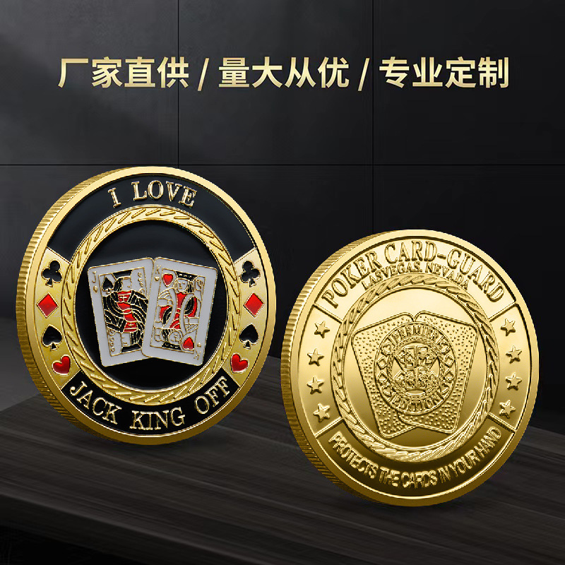Picture of Chips Commemorative Medallion Las Vegas Lucky Gold and Silver Coin Metal Card Presser Collection Gift Cross-border