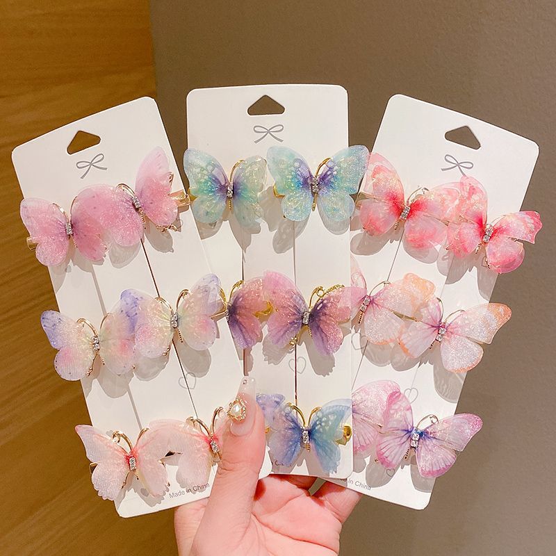 Picture of Butterfly hairpin girl princess cute Super fairy children's hair accessories headdress wholesale hairpin bangs clip side clip
