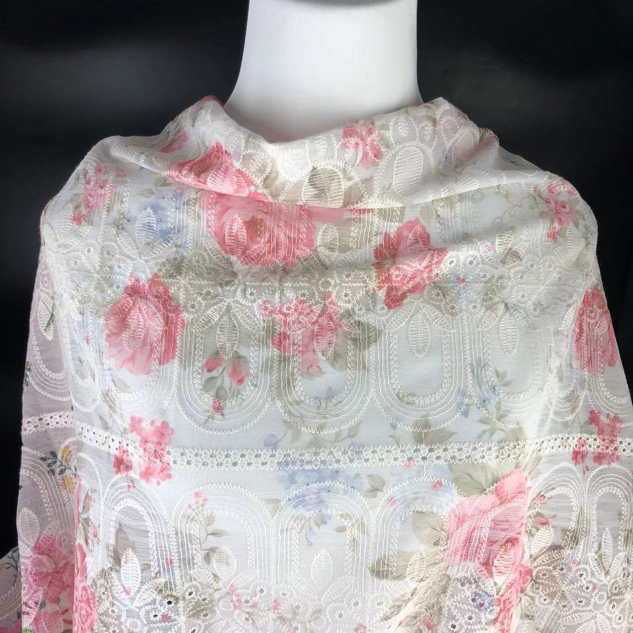 Picture of Xiaojun Textile Floral Pattern Computer Embroidery Printed Fabric Chinese Print Children's Clothing Fabric Dress Han Dynasty