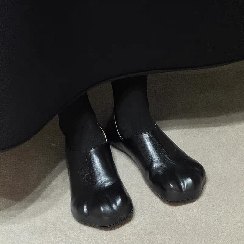 Cowhide Edition ~ Niche Super Soft Cat Claw Women's Shoes with Step-on Two-Wearing Shallow Mouth Single Shoes Women's Flat French Mary Jane Shoes