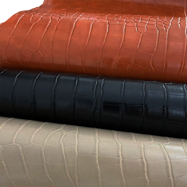 Crocodile Pattern Pvc Leather Fabric for Booth Seating, Bags, and Headboard Upholstery; Matte Faux Pvc for Cross-Border Trade