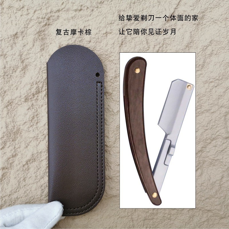 Picture of Manufacturers in stock love raw razor scraper hair shaving knife leather case old-fashioned manual shaving razor PU leather case