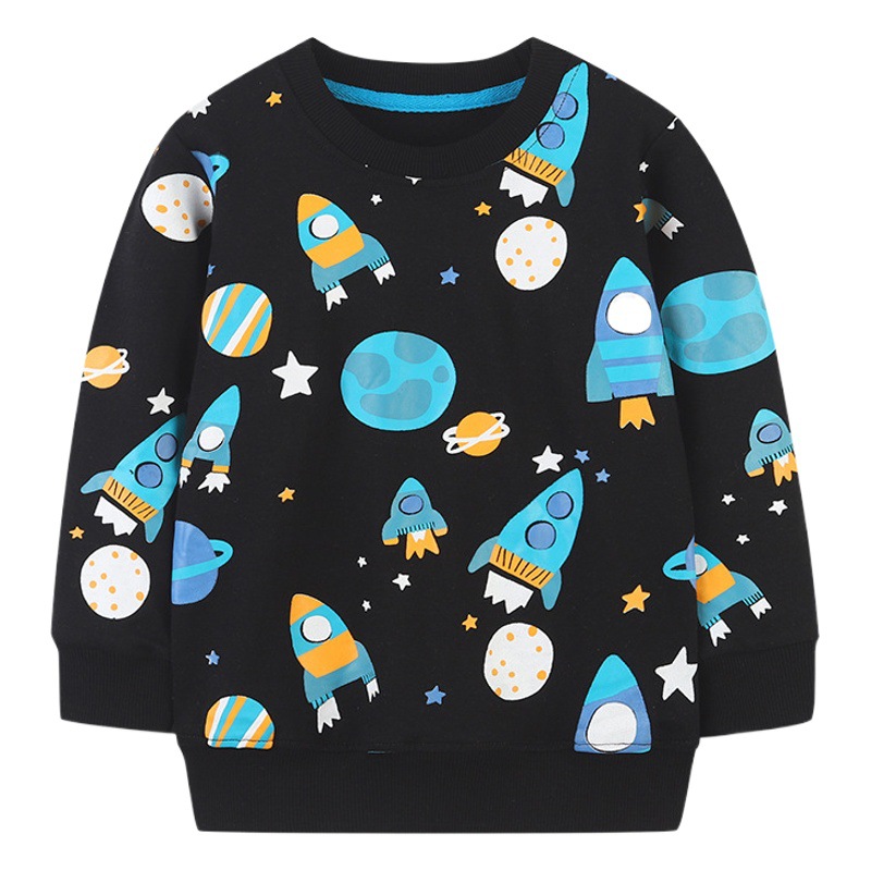 Autumn New Children's Sweater European and American Style Cartoon Printed Round Neck Boys' Long Sleeve Base Shirt Pullover Top Mixed Batch
