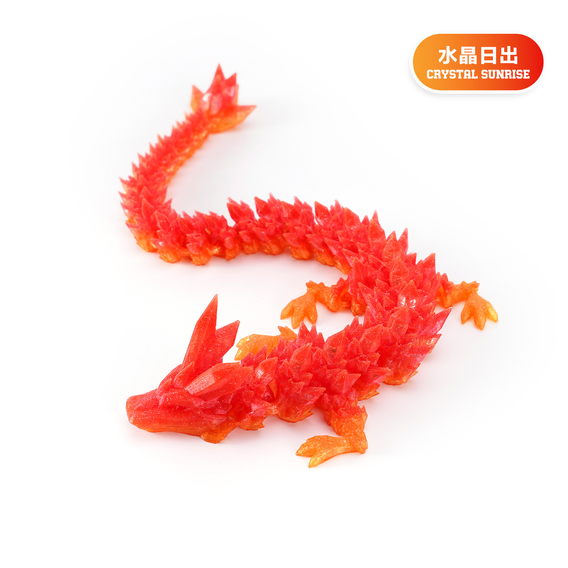 Picture of 3D printing cross-border hot selling ornaments joint movable Crystal Gem dragon ornaments hand-made suit dragon decoration