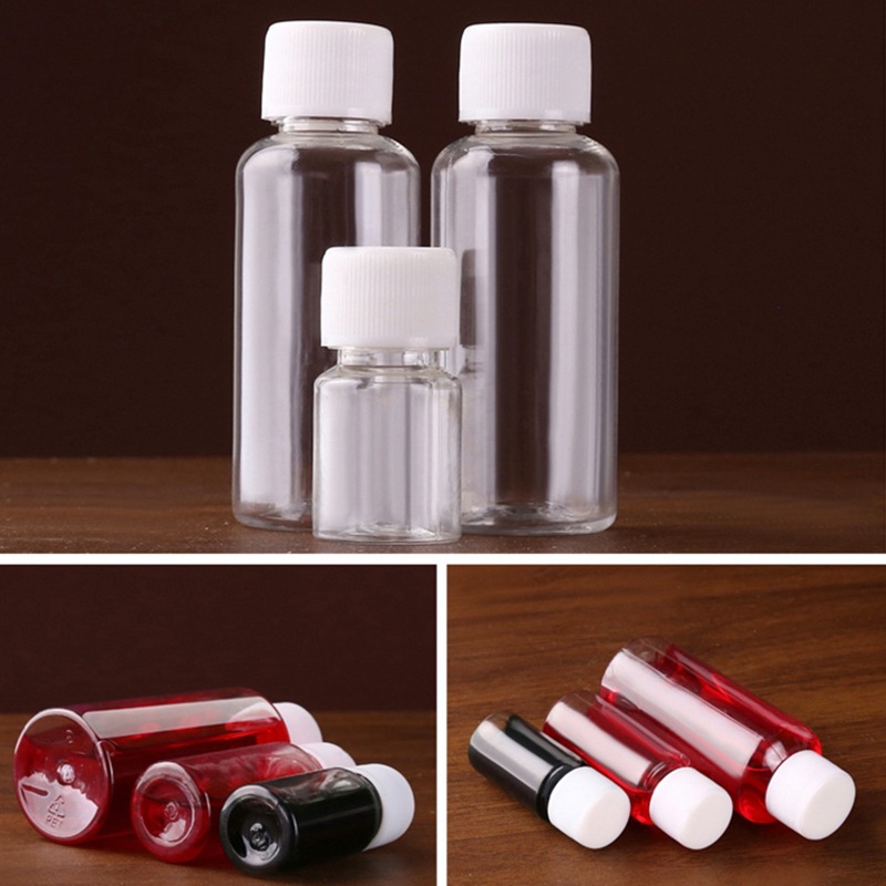 Picture of Plastic Bottle Pet Transparent Pe White Sealed Small Bottle with Lid Liquid Water Agent Screw Cap Travel Small Mouth Dispensing Bottle