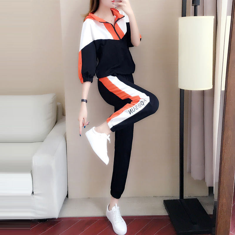 Picture of Leisure sports suit women's 2023 new spring and autumn student loose Korean style slimming fashionable western style sweater two-piece set