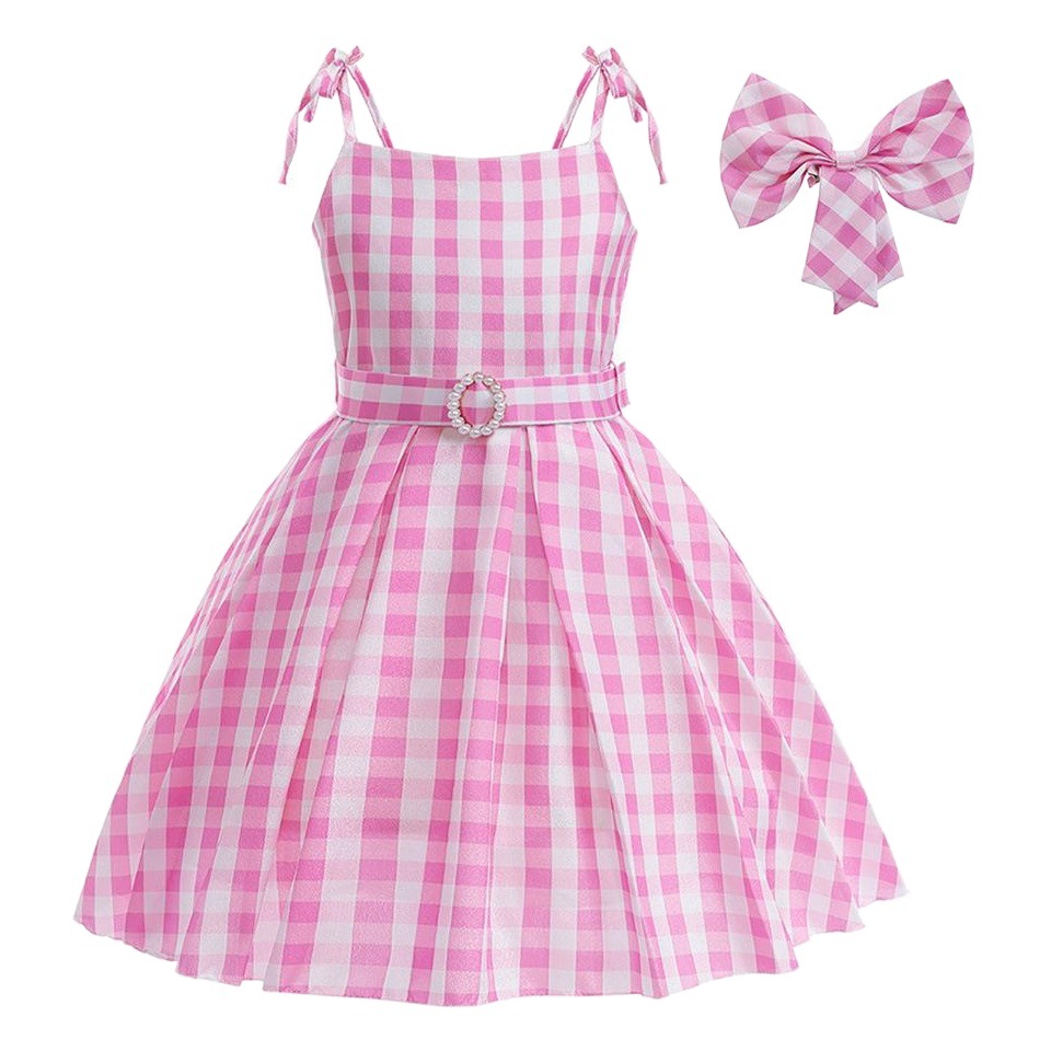 Barbie Movie cosplay Princess Dress Girls' Sling Dress Halloween Cosplay Dress Pink dress