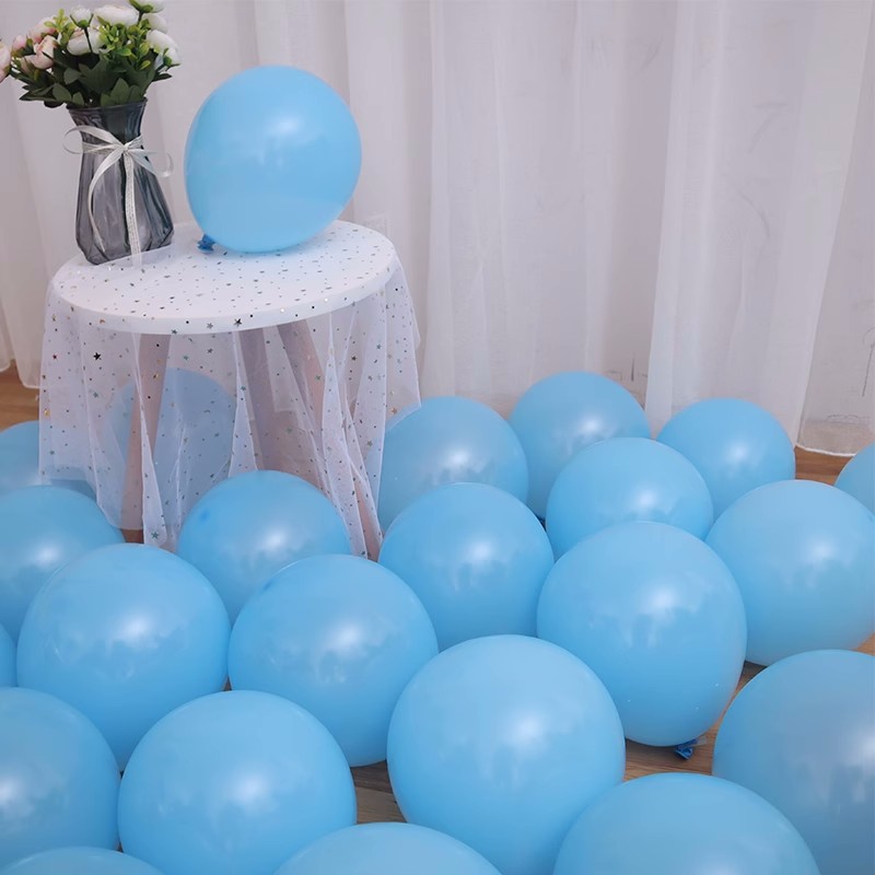 Picture of 10 Inch Thickened Sub Light Blue Ink Blue Haze Night Blue Round Balloon Birthday Bar Decoration