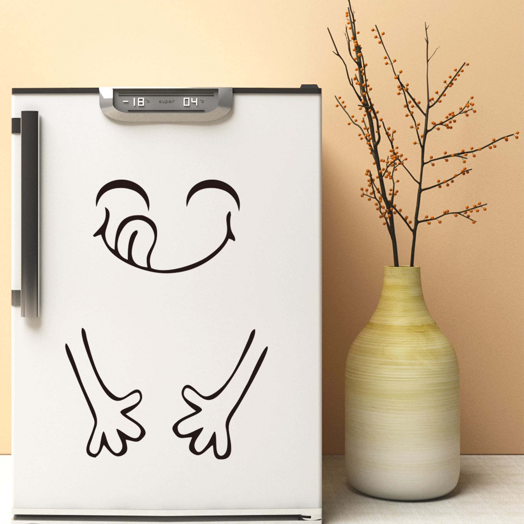 Cute Smiley Delicious Kitchen Stickers Cross Border Removable Home Kitchen Refrigerator Background Decorative Wall Sticker MU9018