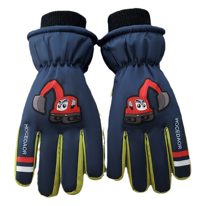 Ski Kidsren's Gloves Fleece-Lined to Heattech, Thickeneded, Waterproof, Windproof and Cold-Resistant, Outdoor Playing in the Snow, Winter Kidsren's Cartoon