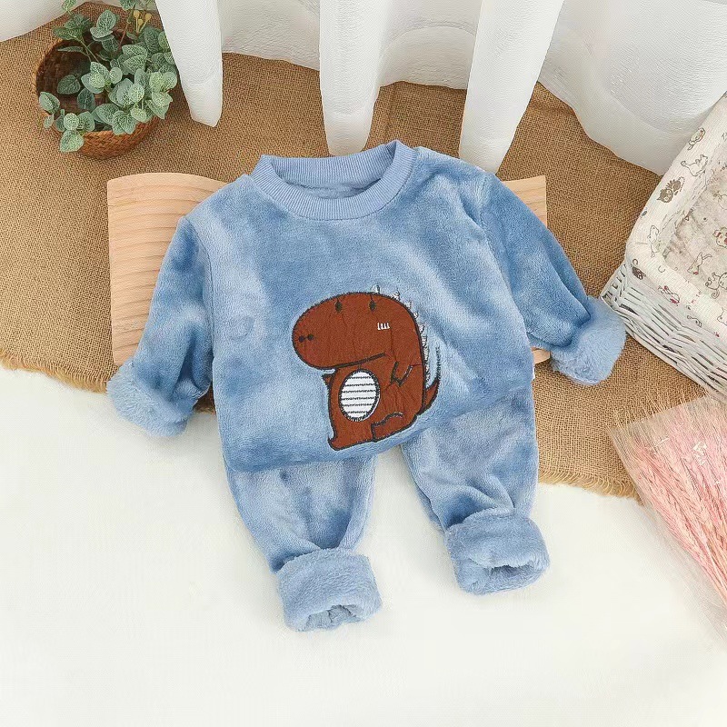 Picture of Baby Winter Pajamas Set 2025 New Baby Kidsren's Clothing Boys and Girls Autumn and Winter Flannel Home Clothes Trendy