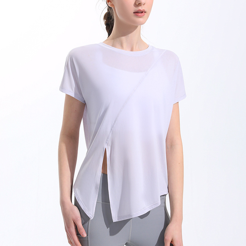 Picture of Sports Yoga Clothes Blouse Women's Loose Breathable Quick-drying Clothes European and American Fitness Clothes Top Yoga Vest Short-sleeved T-shirt