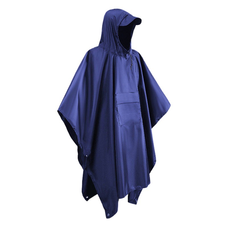 Foreign trade outdoor waterproof three-in-one poncho 210T polyester PU travel hiking Cape mountaineering fishing Cape raincoat