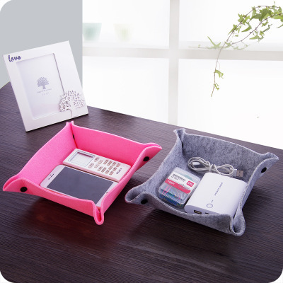 Personalized DIY Felt Storage Plate Desktop Sundries Storage Box Office Living Room Coffee Table Remote Control Storage Box