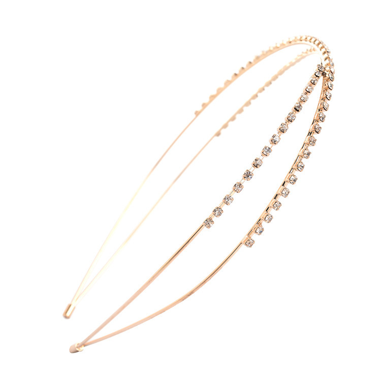 Picture of Korean style headdress hair accessories wholesale exquisite rhinestone hairband Crystal Diamond sweet thin headband cross hairband wholesale