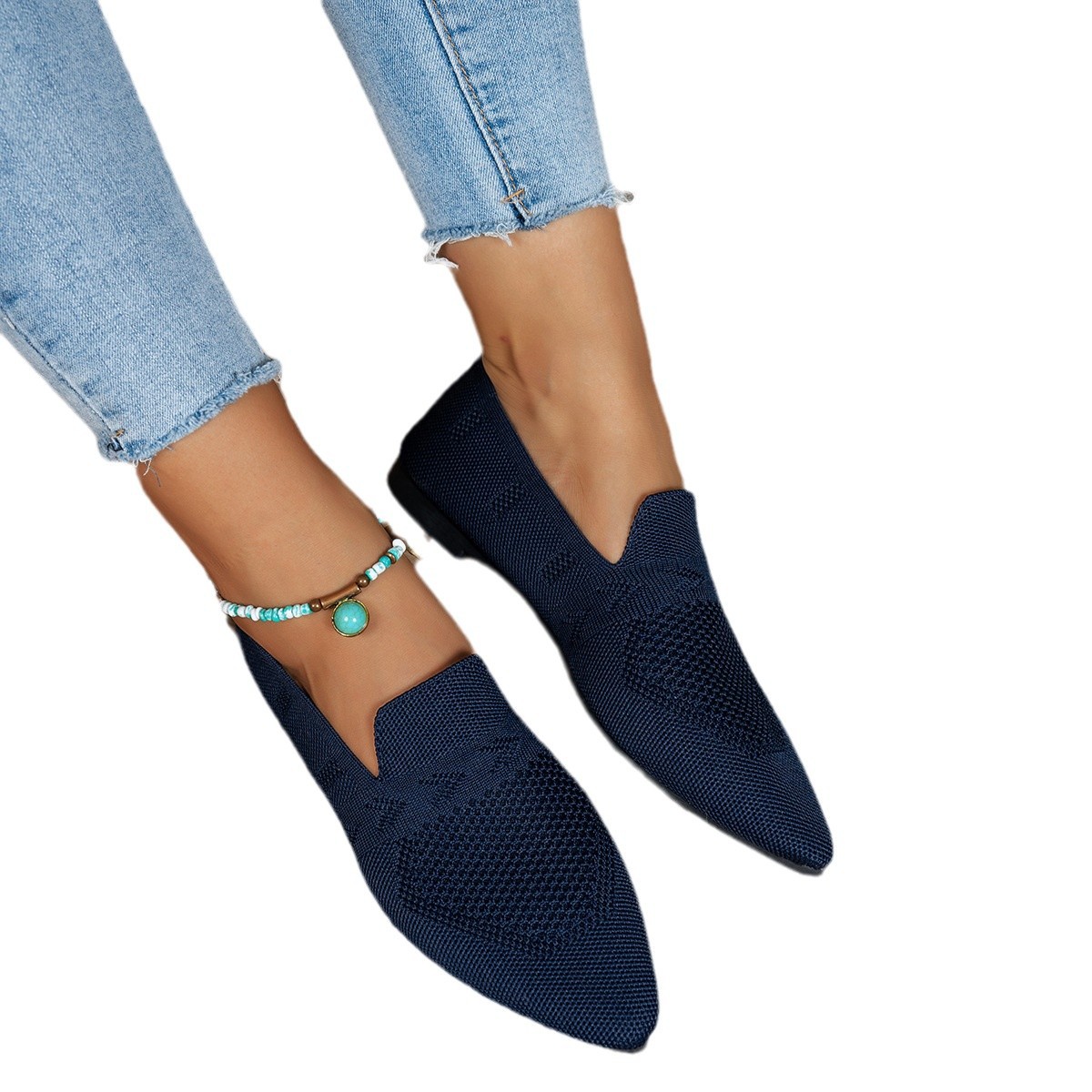 Picture of Spring 2025 European and American Large-Size Pointed-Toe Flat Loafers for Women, Casual Versatile Trendy Sweet Style