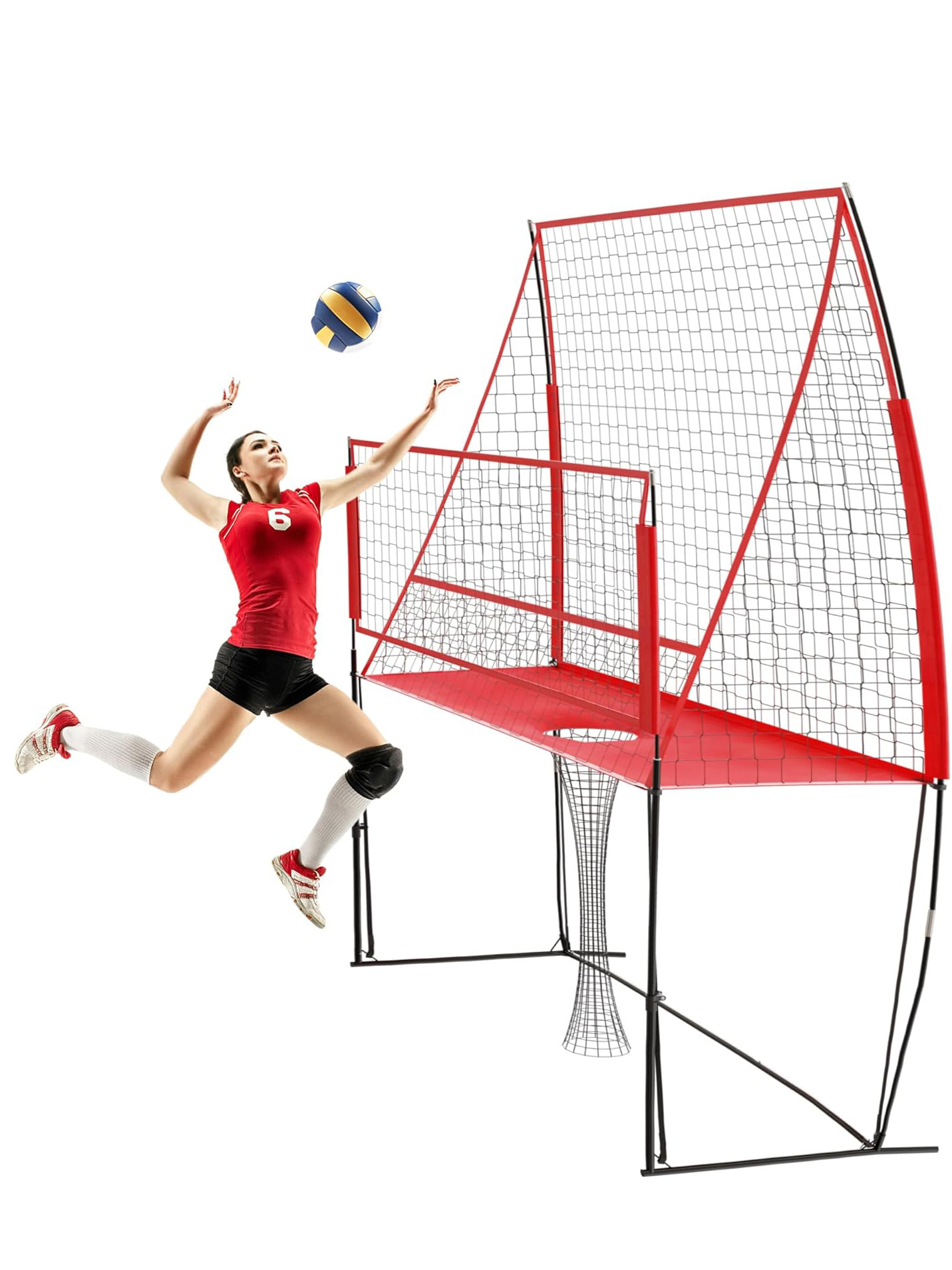 Indoor/outdoor three-in-one adjustable portable steel stand volleyball net practice net tennis badminton serve