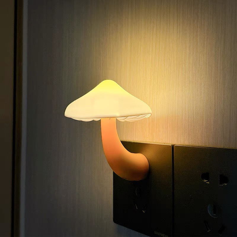 Picture of Mushroom light control night light plug in light night use bedroom baby feeding bedside sleep induction eye protection creativity